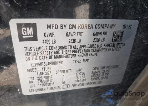 2023 Chevrolet Trailblazer Lt from USA, damaged, VIN KL79MRSL4PB001591